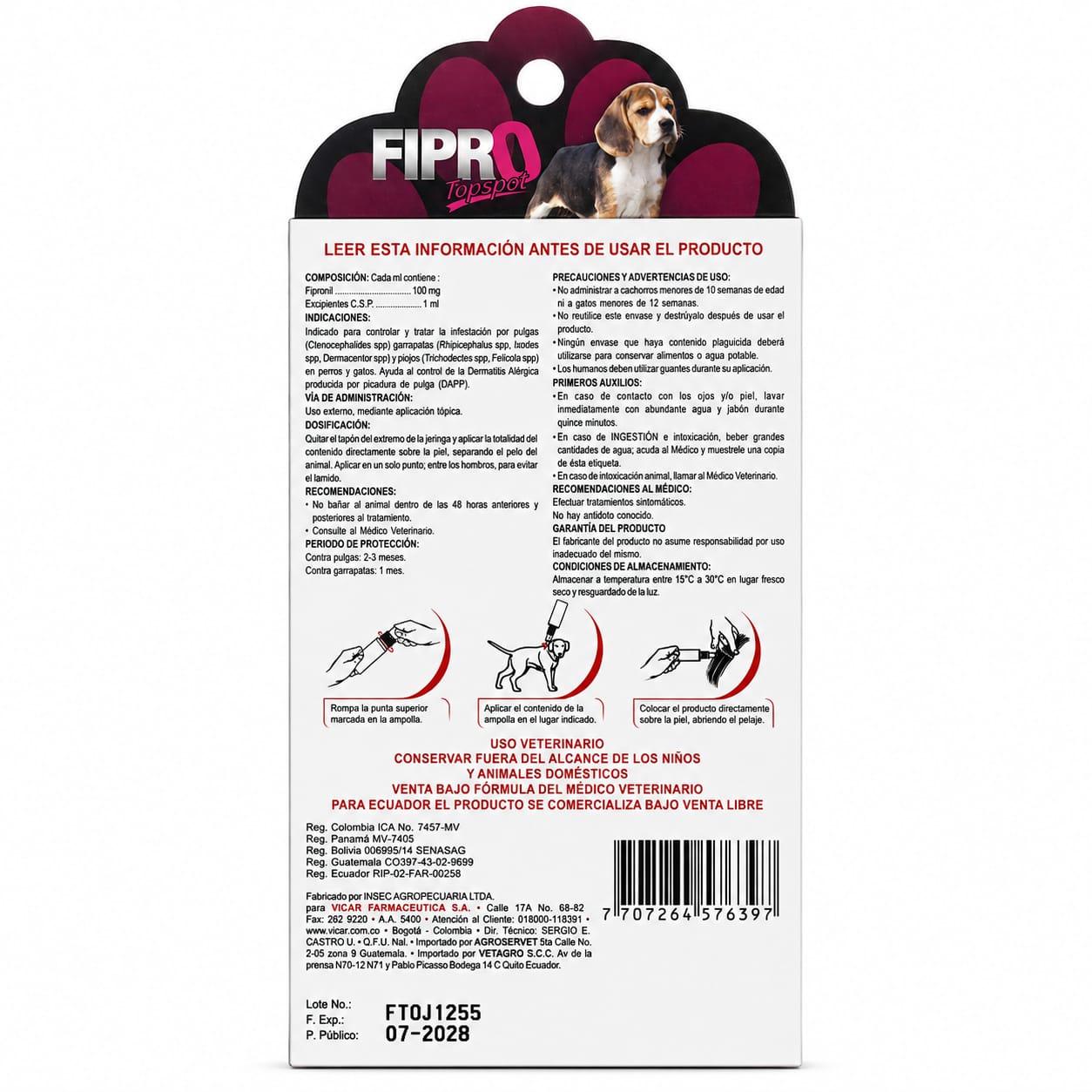 Fipro Topspot Pipeta para Perros de 10 a 20 kg – 1,34 ml